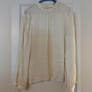 Brooks Brothers Cream/ off white  Lace Sleeve Blouse